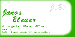 janos bleuer business card